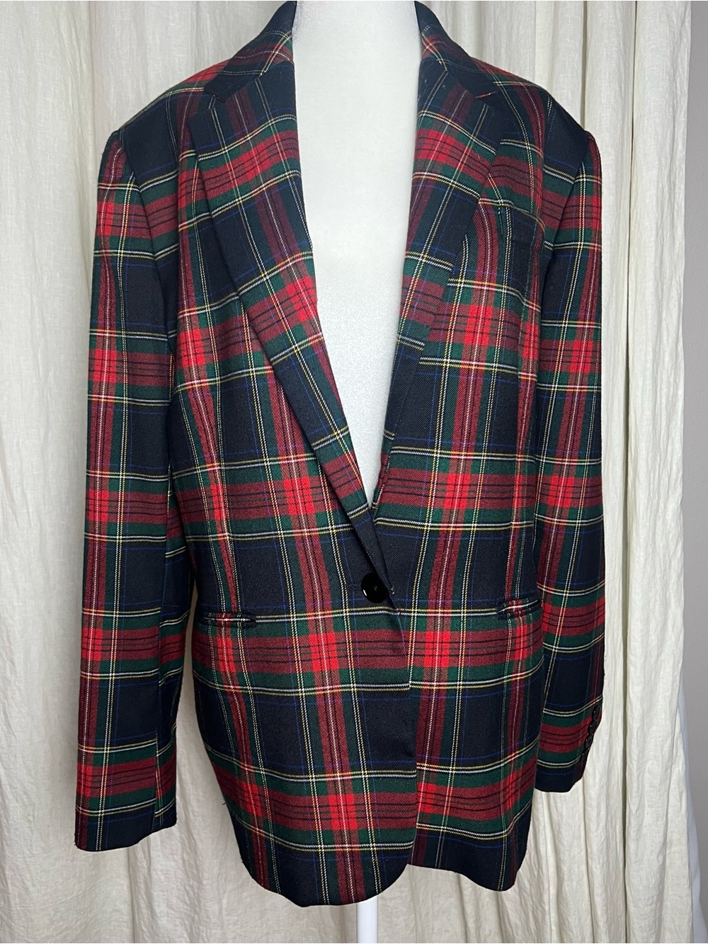 Lauren Ralph Lauren Plaid Blazer Jacket Women’s Size 12 Tartan Preppy Academia
